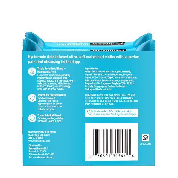Neutrogena Hydro Boost Facial Cleanser Wipes - 50ct
