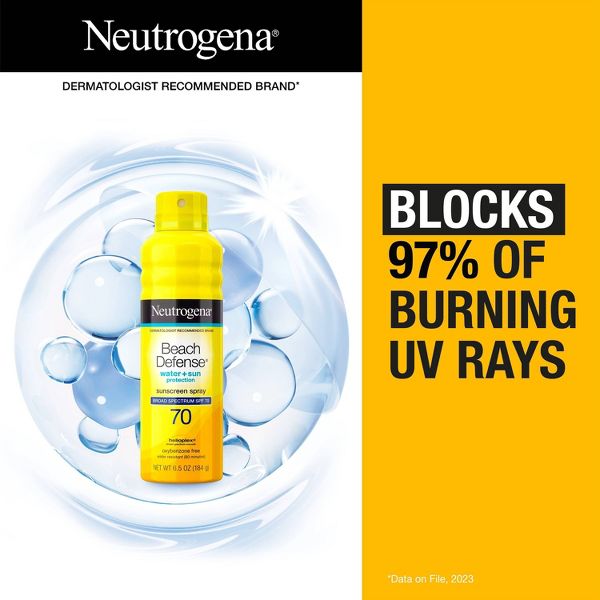 Neutrogena 2 Pack/6.5oz Each Beach Defense Sunscreen Spray, SPF 70