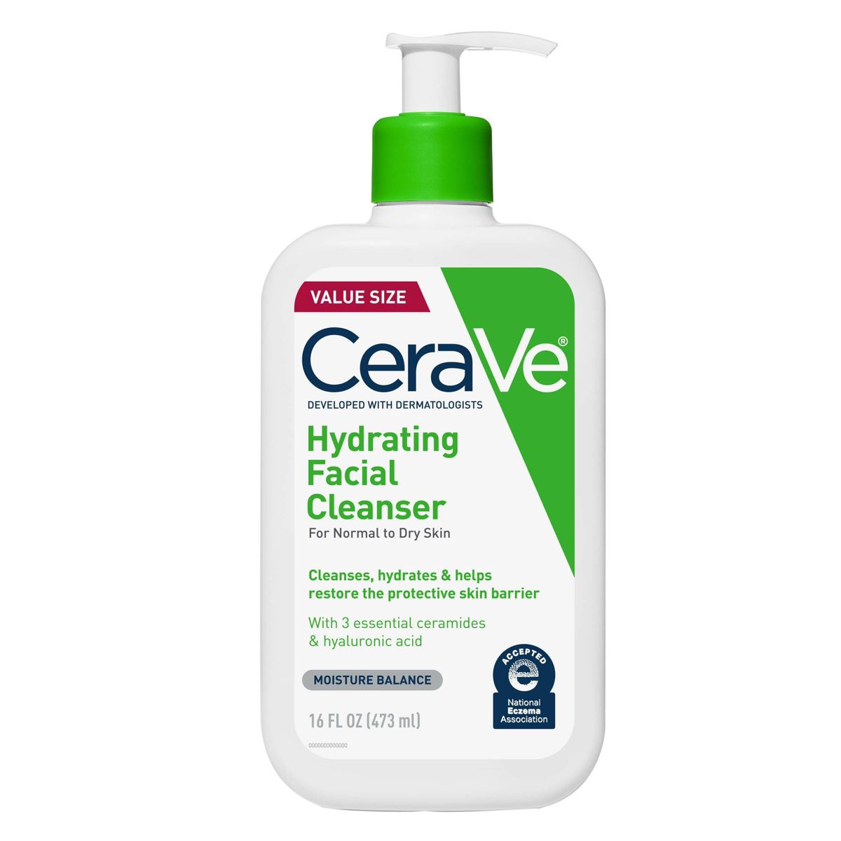 CeraVe Hydrating Face Wash with Hyaluronic Acid and Glycerin for Normal to Dry Skin - 12 fl oz