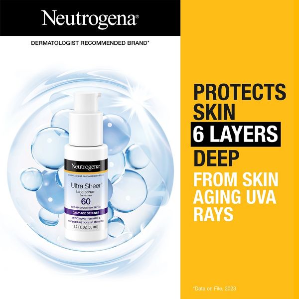 Neutrogena Ultra Sheer Moisturizing Face Sunscreen Serum - SPF 60+ - 1.7 fl oz