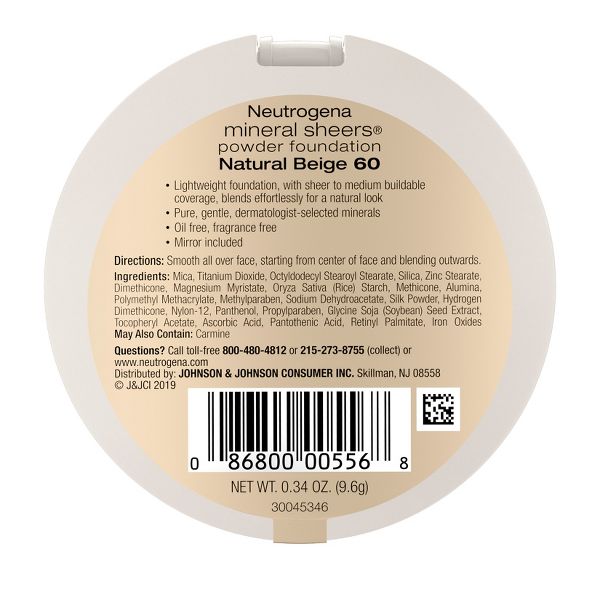 Neutrogena Mineral Sheers Compact Powder Foundation, Lightweight & Oil-Free - 10 Classic Ivory - 0.34oz