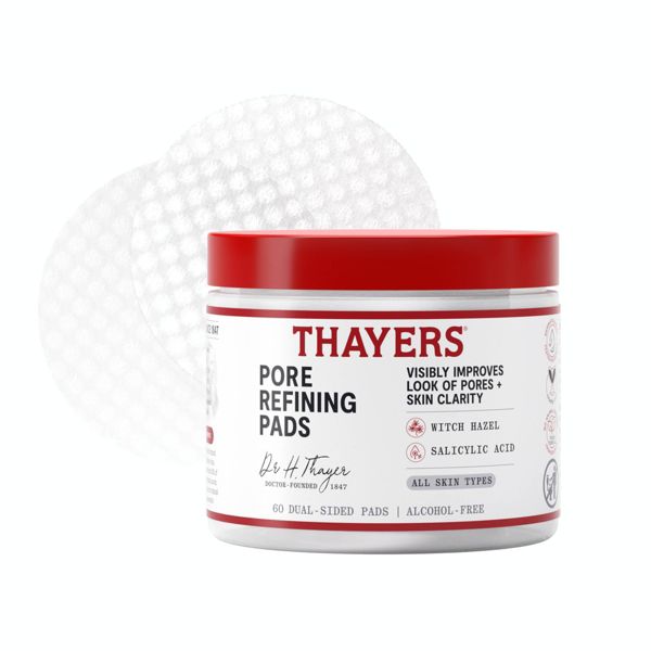 Thayers Natural Remedies Pore Refining Face Pads with Witch Hazel and Salicylic Acid - 60ct