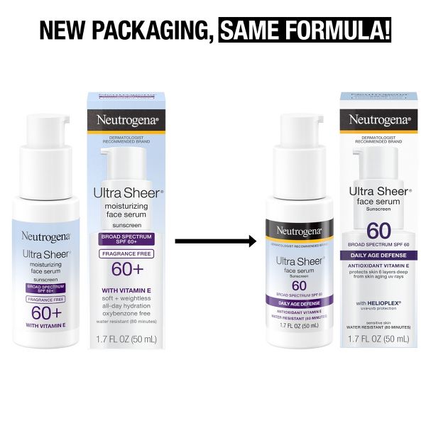 Neutrogena Ultra Sheer Moisturizing Face Sunscreen Serum - SPF 60+ - 1.7 fl oz