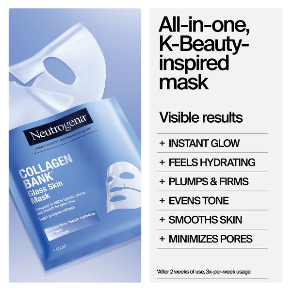 Neutrogena Collagen Bank Glass Skin Face Mask - 1ct