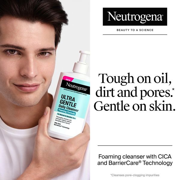 Neutrogena Ultra Gentle Foaming Facial Cleanser, Hydrating Face Wash for Sensitive Skin - 16 fl oz