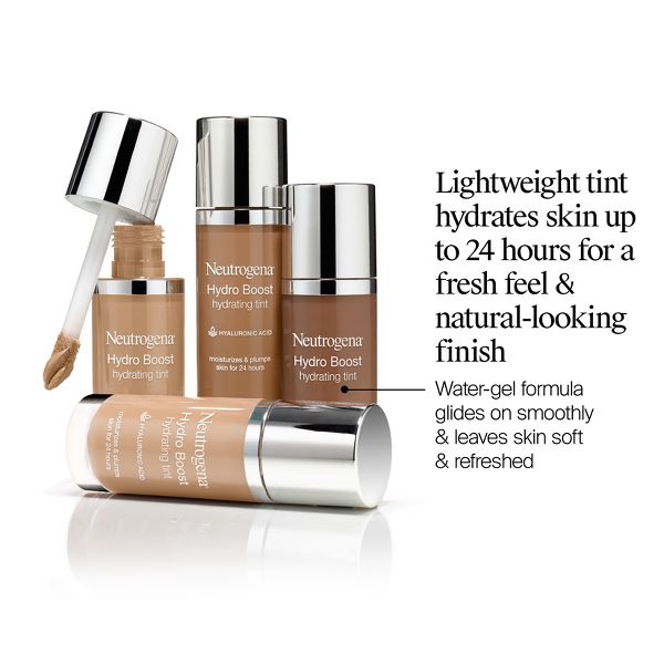 Neutrogena Hydro Boost Hydrating Tint Liquid Foundation with Hyaluronic Acid, Moisturizing & Lightweight Water Gel Formula - 10 Classic Ivory
