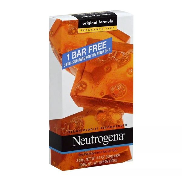 Neutrogena Facial Cleansing Bar Unscented - 10.5oz/3pk