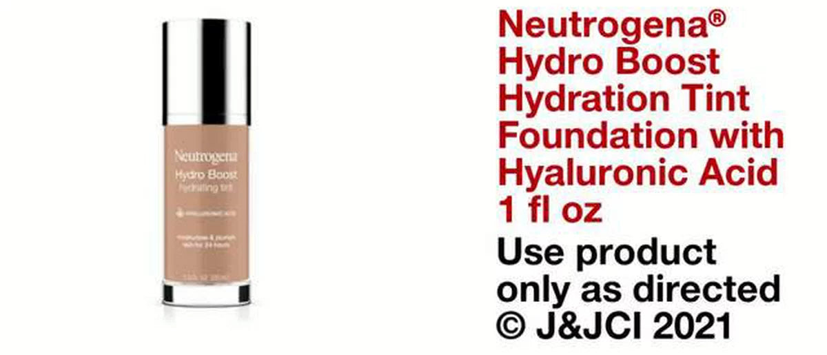 Neutrogena Hydro Boost Hydrating Tint Liquid Foundation with Hyaluronic Acid, Moisturizing & Lightweight Water Gel Formula - 10 Classic Ivory