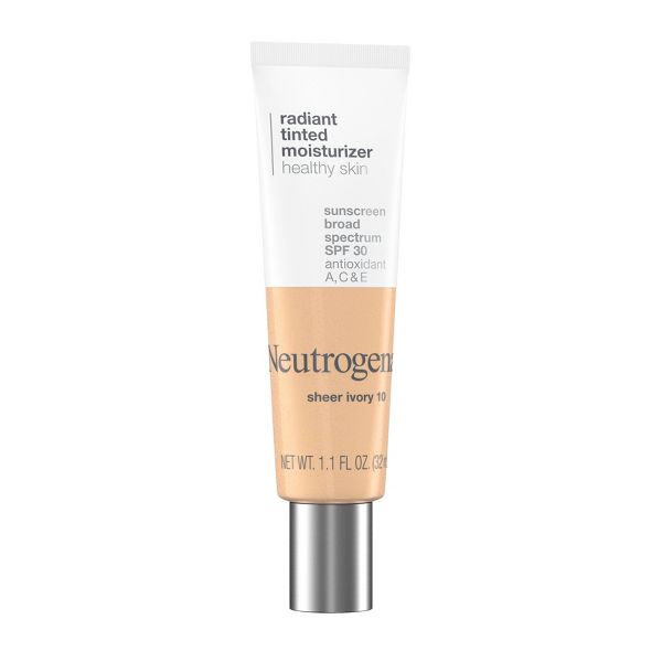 Neutrogena Healthy Skin Radiant Tinted Facial Lightweight Moisturizer with Vitamins A, C, & E, SPF 25 - Sheer Ivory 10 - 1.1 fl oz