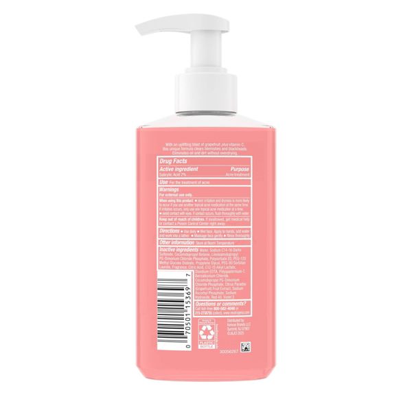Neutrogena Oil-Free Salicylic Acid Pink Grapefruit Pore Cleansing Acne Face Wash with Vitamin C - 9.1 fl oz