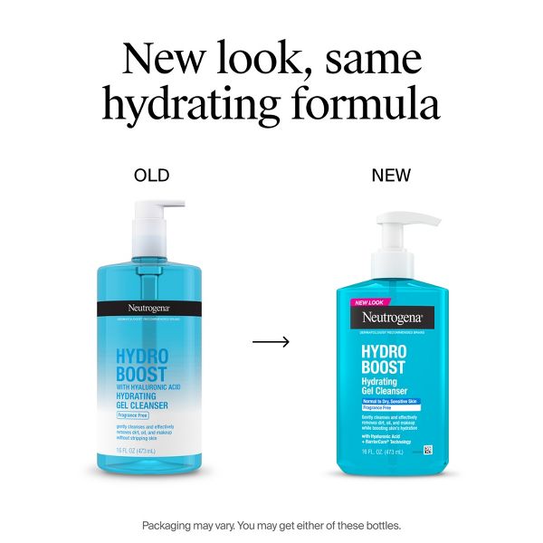 Neutrogena Hydro Boost Hydrating Facial Cleanser and Makeup Remover with with Hyaluronic Acid - Fragrance Free - 16 fl oz