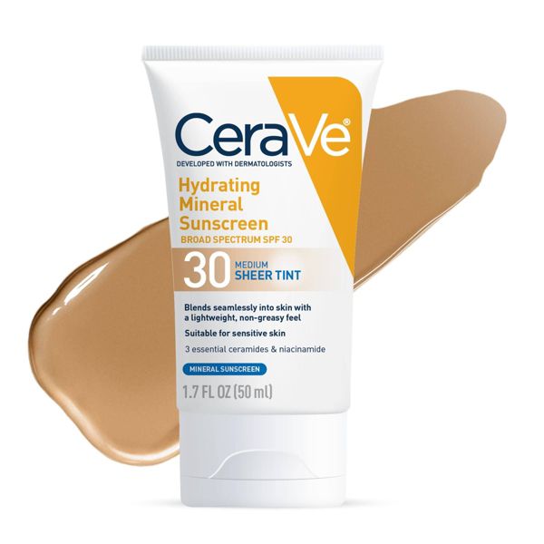 CeraVe Hydrating Mineral Tinted Face Sunscreen Lotion - SPF 30 - Deep - 1.7 fl oz
