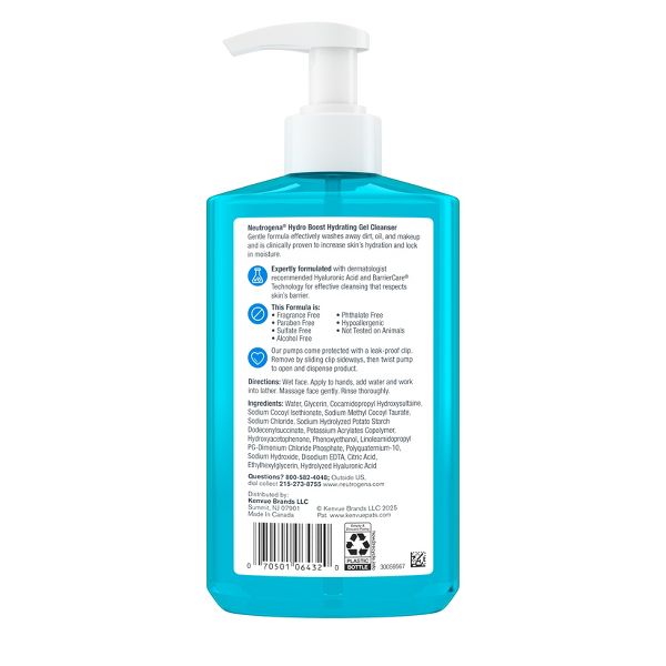 Neutrogena Hydro Boost Hydrating Facial Cleanser and Makeup Remover with with Hyaluronic Acid - Fragrance Free - 16 fl oz