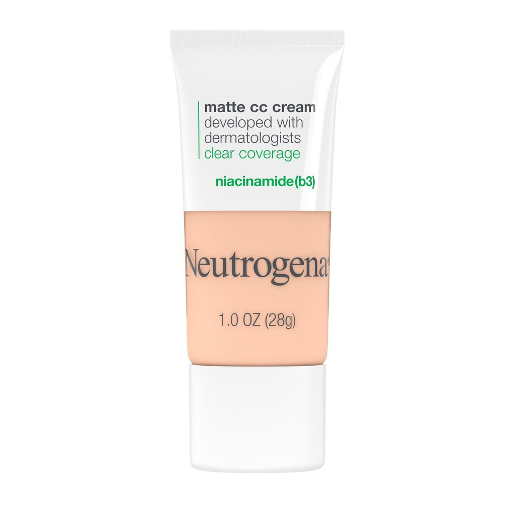 Neutrogena Clear Coverage Flawless Matte Color Correcting Cream, Full-Coverage - 1.0 Shell
