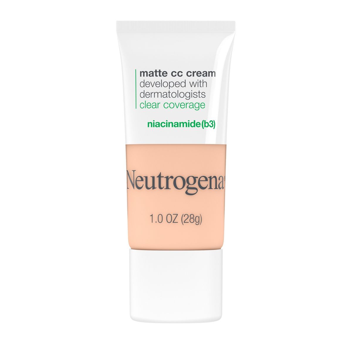 Neutrogena Clear Coverage Flawless Matte Color Correcting Cream, Full-Coverage - 1.0 Shell