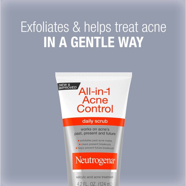 Neutrogena All-in-1 Acne Control Daily Face Scrub with Salicylic Acid for Acne-Prone Skin - 4.2 fl oz