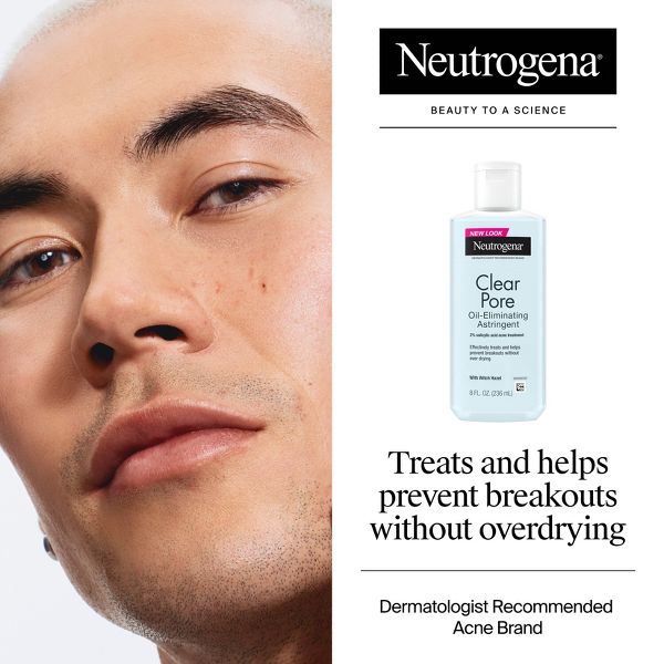 Neutrogena Clear Pore Oil-Eliminating Facial Astringent, Pore Clearing Treatment for Acne-Prone Skin - 8 fl oz