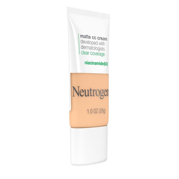 Neutrogena Clear Coverage Flawless Matte Color Correcting Cream, Full-Coverage - 1.0 Shell