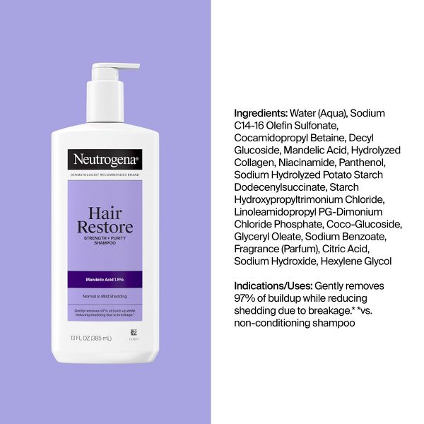 Neutrogena Restore Strength + Purity Hair Shampoo - Dye-Free - 13 fl. oz