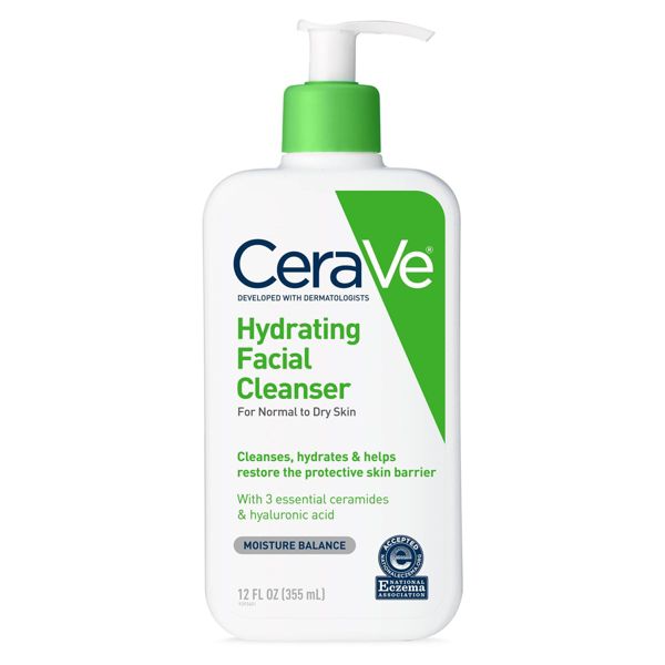 CeraVe Hydrating Face Wash with Hyaluronic Acid and Glycerin for Normal to Dry Skin - 12 fl oz