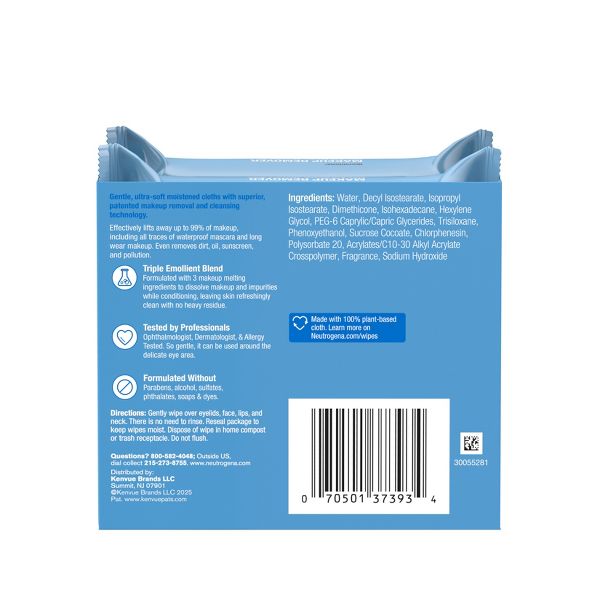Neutrogena Makeup Remover Wipes - Ultra Soft Micellar Facial Cleansing - 25ct