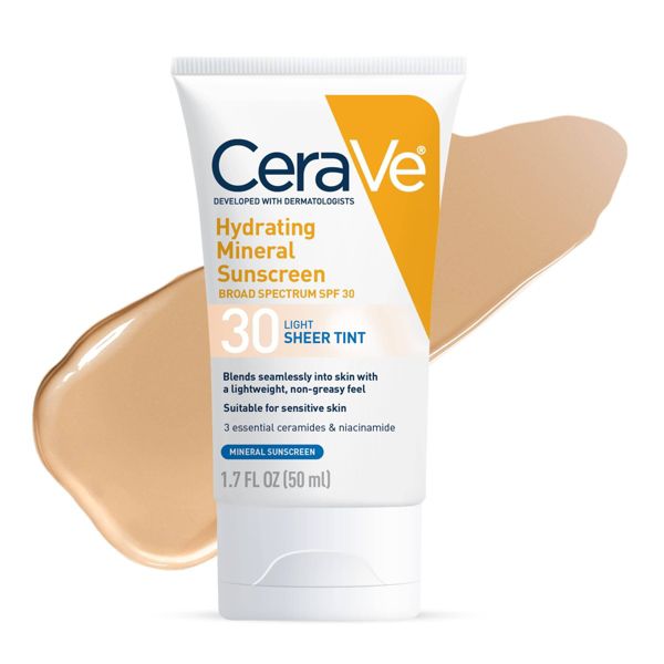 CeraVe Hydrating Mineral Tinted Face Sunscreen Lotion - SPF 30 - Deep - 1.7 fl oz