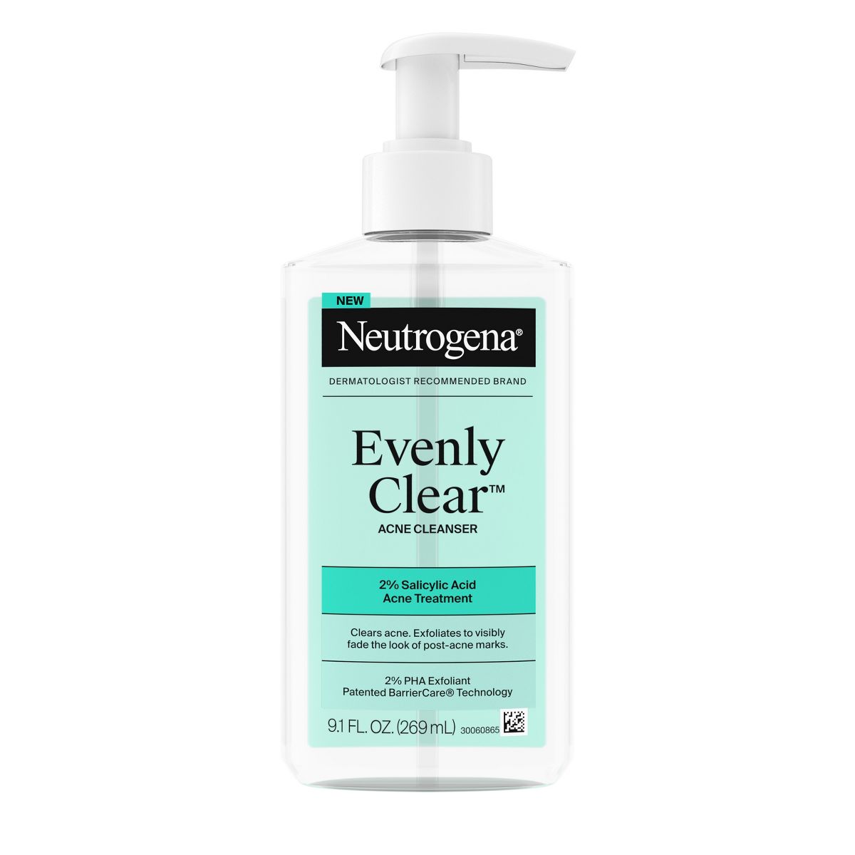 Neutrogena Evenly Clear Gentle Acne Foaming Face Cleanser with Salicylic Acid and PHAs - 9.1 fl oz