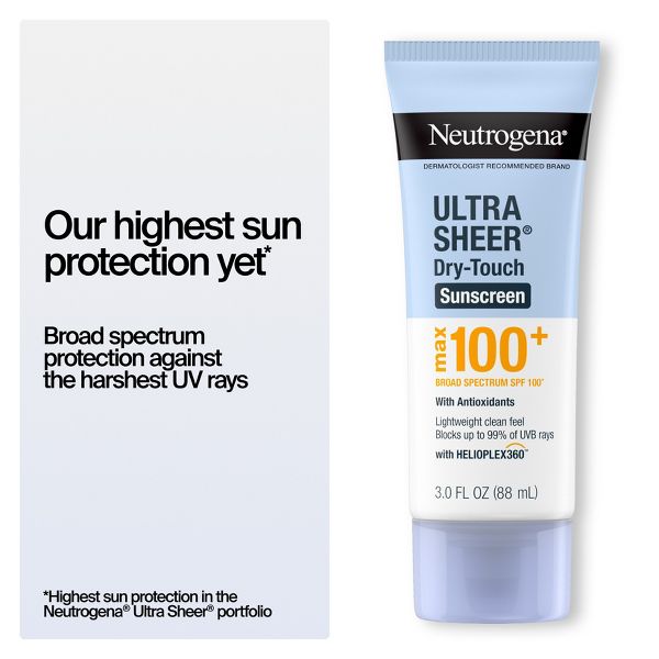 Neutrogena Ultra Sheer Dry-Touch Body Sunscreen Lotion - Lightweight - SPF 100+ - Travel Size - 3 fl oz