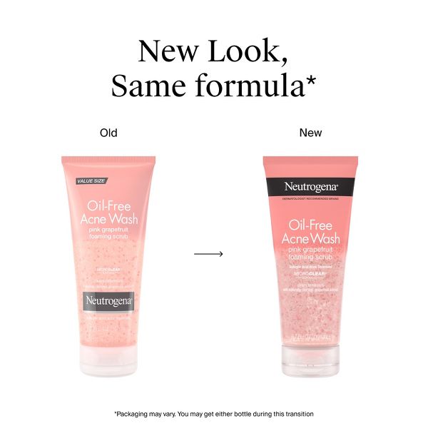 Neutrogena Oil Free Pink Grapefruit Acne Face Wash with Vitamin C for Breakouts - 6.7 fl oz