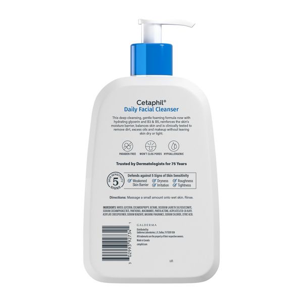 Cetaphil Daily Face Wash Cleanser for Normal to Oily Skin - 16 fl oz