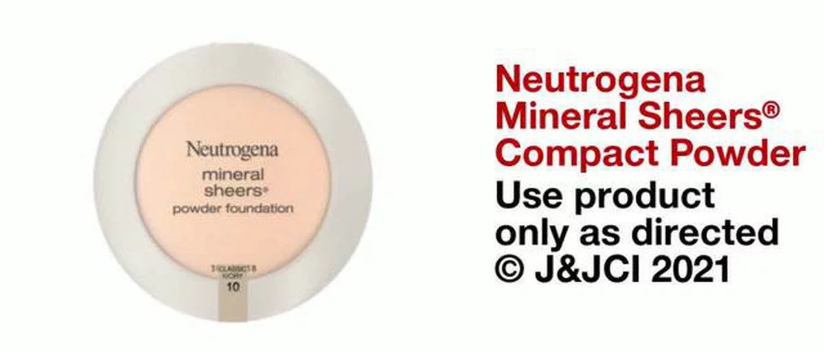 Neutrogena Mineral Sheers Compact Powder Foundation, Lightweight & Oil-Free - 10 Classic Ivory - 0.34oz