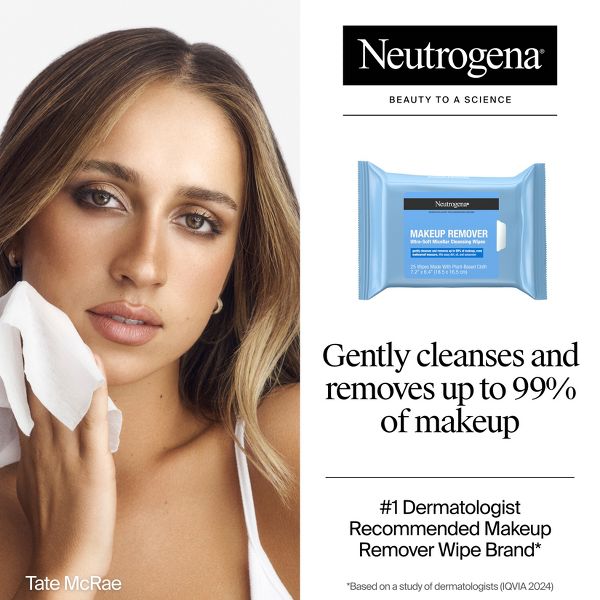 Neutrogena Makeup Remover Wipes - Ultra Soft Micellar Facial Cleansing - Travel Pack - 7ct