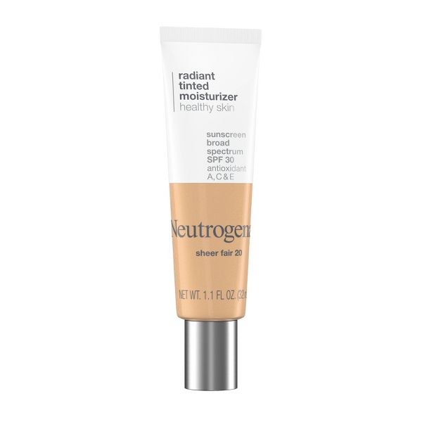 Neutrogena Healthy Skin Radiant Tinted Facial Lightweight Moisturizer with Vitamins A, C, & E, SPF 25 - Sheer Ivory 10 - 1.1 fl oz
