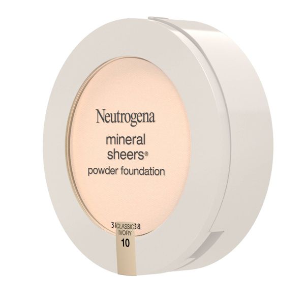 Neutrogena Mineral Sheers Compact Powder Foundation, Lightweight & Oil-Free - 10 Classic Ivory - 0.34oz