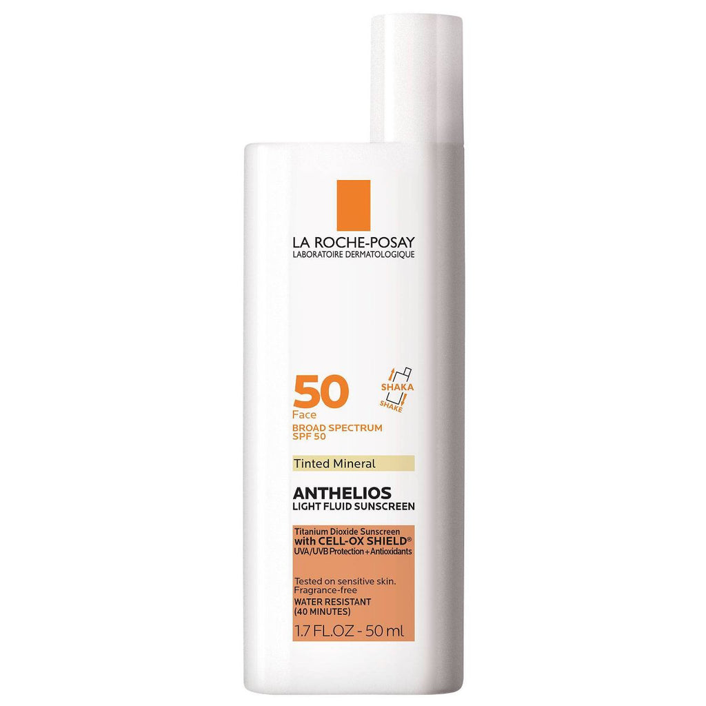 La Roche Posay Anthelios Tinted Ultra-Light Fluid Mineral Face Sunscreen with Titanium Dioxide - SPF 50 - Travel Size - 1.7 fl oz