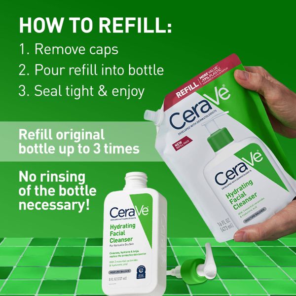 CeraVe Hydrating Face Wash with Hyaluronic Acid and Glycerin for Normal to Dry Skin - 12 fl oz