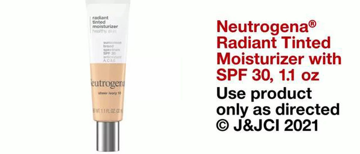 Neutrogena Healthy Skin Radiant Tinted Facial Lightweight Moisturizer with Vitamins A, C, & E, SPF 25 - Sheer Ivory 10 - 1.1 fl oz