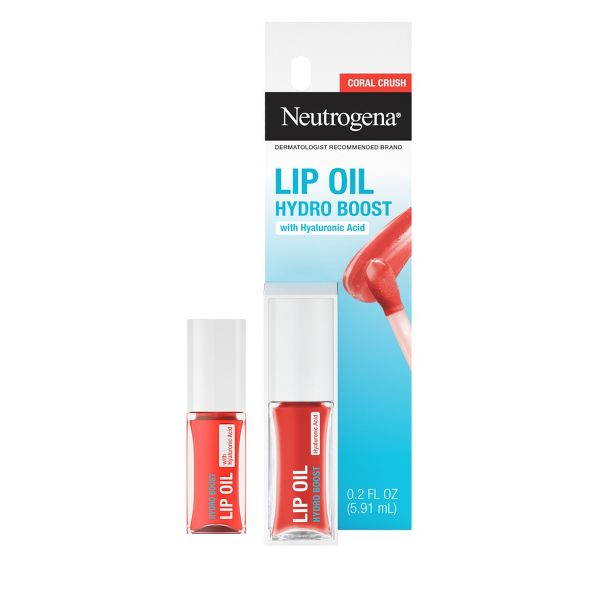 Neutrogena Hydro Boost Hydrating Tinted Lip Oil with Hyaluronic Acid - Coral Crush - 0.2 fl oz