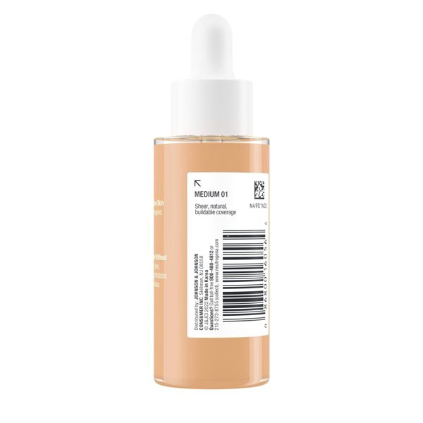 Neutrogena Healthy Skin Sensitive Skin Serum Foundation with Color Correcting, Pore Minimizing & Buildable Coverage - 01 Light