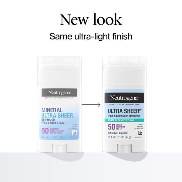 Neutrogena Mineral Ultra Sheer Face and Body Sunscreen Stick - SPF 50 - 1.5oz