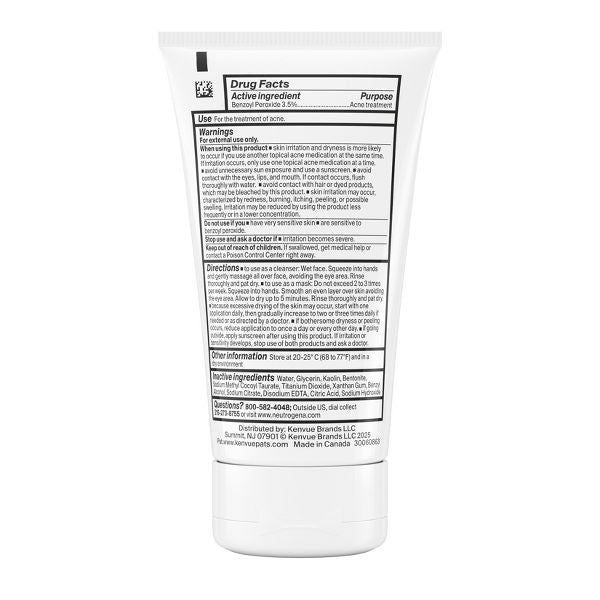 Neutrogena Evenly Clear Acne Cleansing Mask with Benzoyl Peroxide - 4.2 fl oz