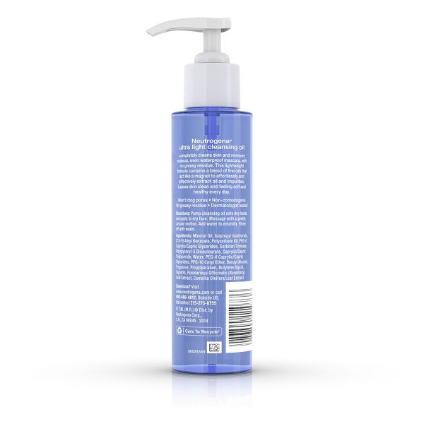 Neutrogena Ultra Light Face Cleansing Oil & Makeup Remover- 4 fl oz