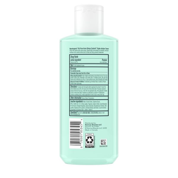 Neutrogena Oil-Free Acne Stress Control Triple-Action Toner with Green Tea & Cucumber Extract - 8 fl oz