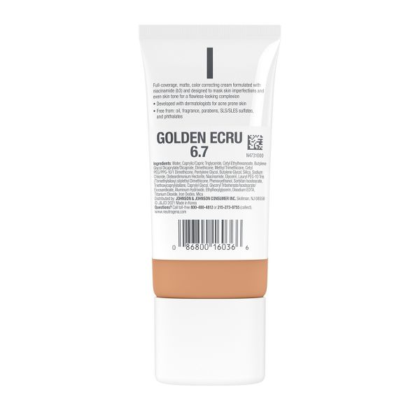 Neutrogena Clear Coverage Foundation - Cappuccino 6.3 - 1oz