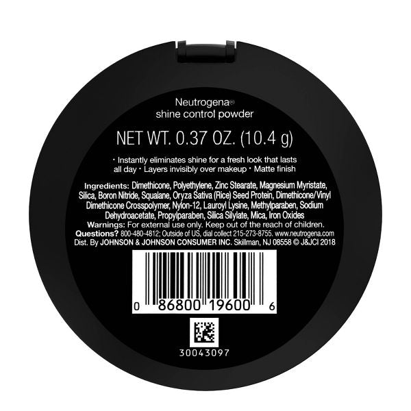 Neutrogena Shine Control Mattifying Face Powder, Lightweight & Oil-Absorbing Powder with Application Sponge - Light Beige - 0.37oz