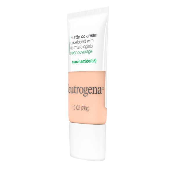 Neutrogena Clear Coverage Flawless Matte Color Correcting Cream, Full-Coverage - 1.0 Shell