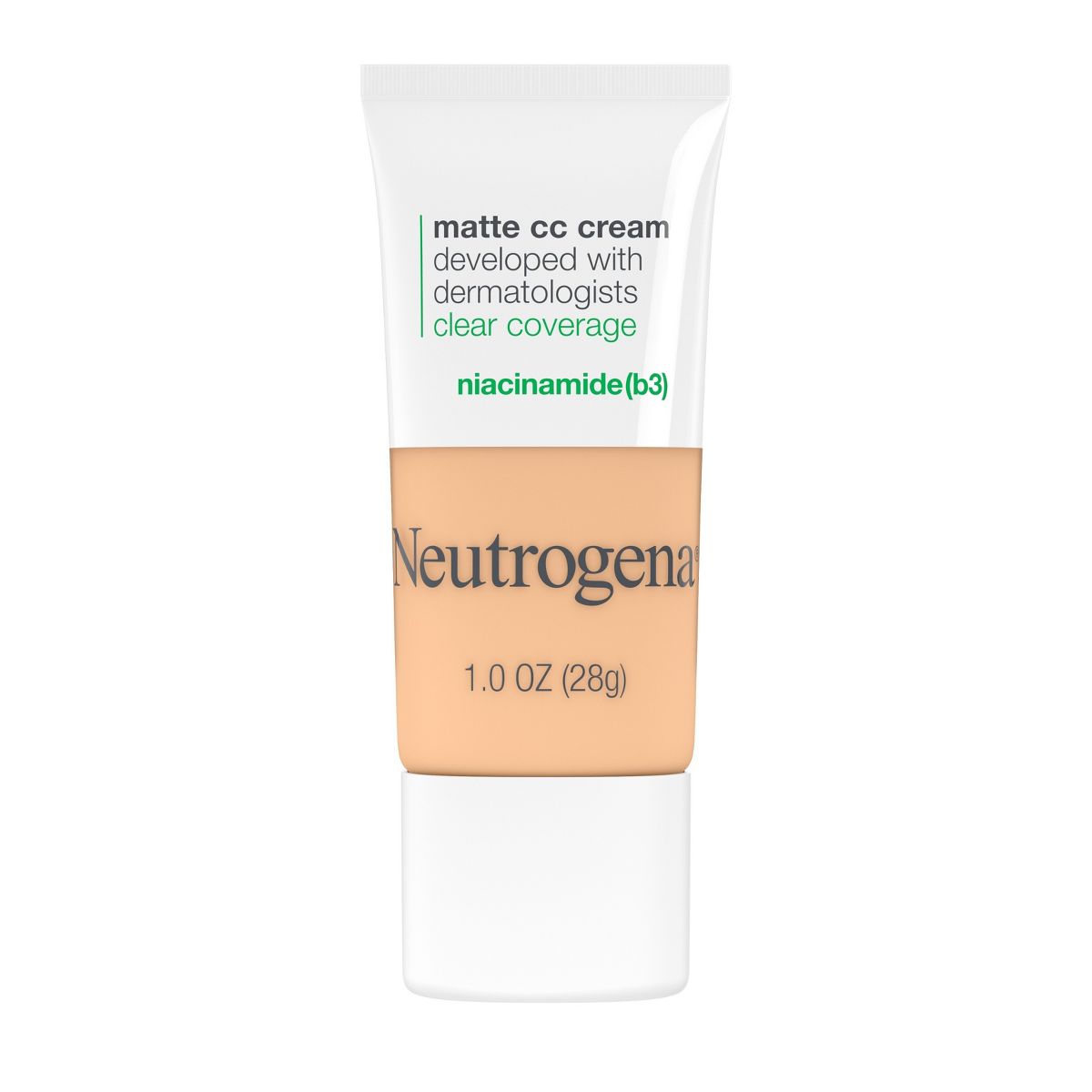 Neutrogena Clear Coverage Flawless Matte Color Correcting Cream, Full-Coverage - 1.0 Shell