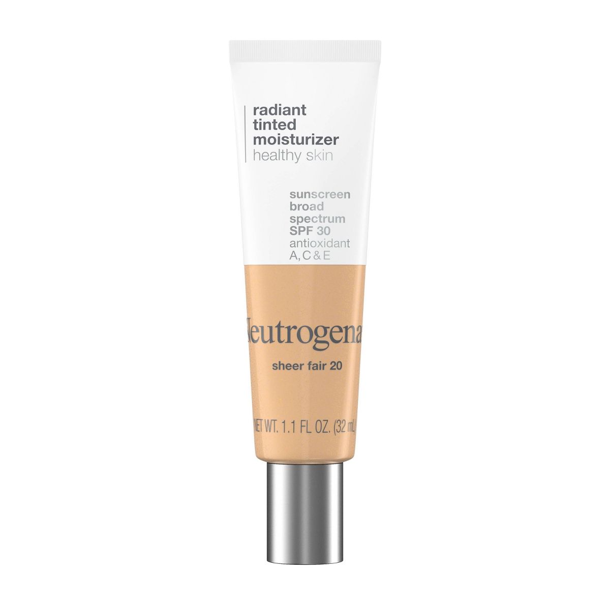 Neutrogena Healthy Skin Radiant Tinted Facial Lightweight Moisturizer with Vitamins A, C, & E, SPF 25 - Sheer Ivory 10 - 1.1 fl oz