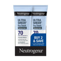 Neutrogena Ultra Sheer Sunscreen - SPF 70 - 2pk/6 fl oz