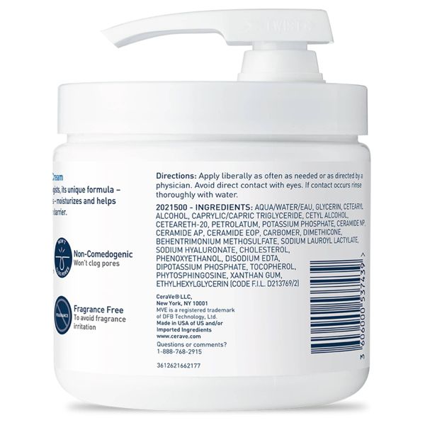 CeraVe Moisturizing Face & Body Cream with Pump for Normal to Dry Skin - 16 fl oz
